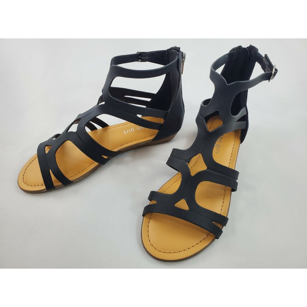 Madden Girl Dare Black Strappy Gladiator Sandals 00132263 Womens Size 6 M